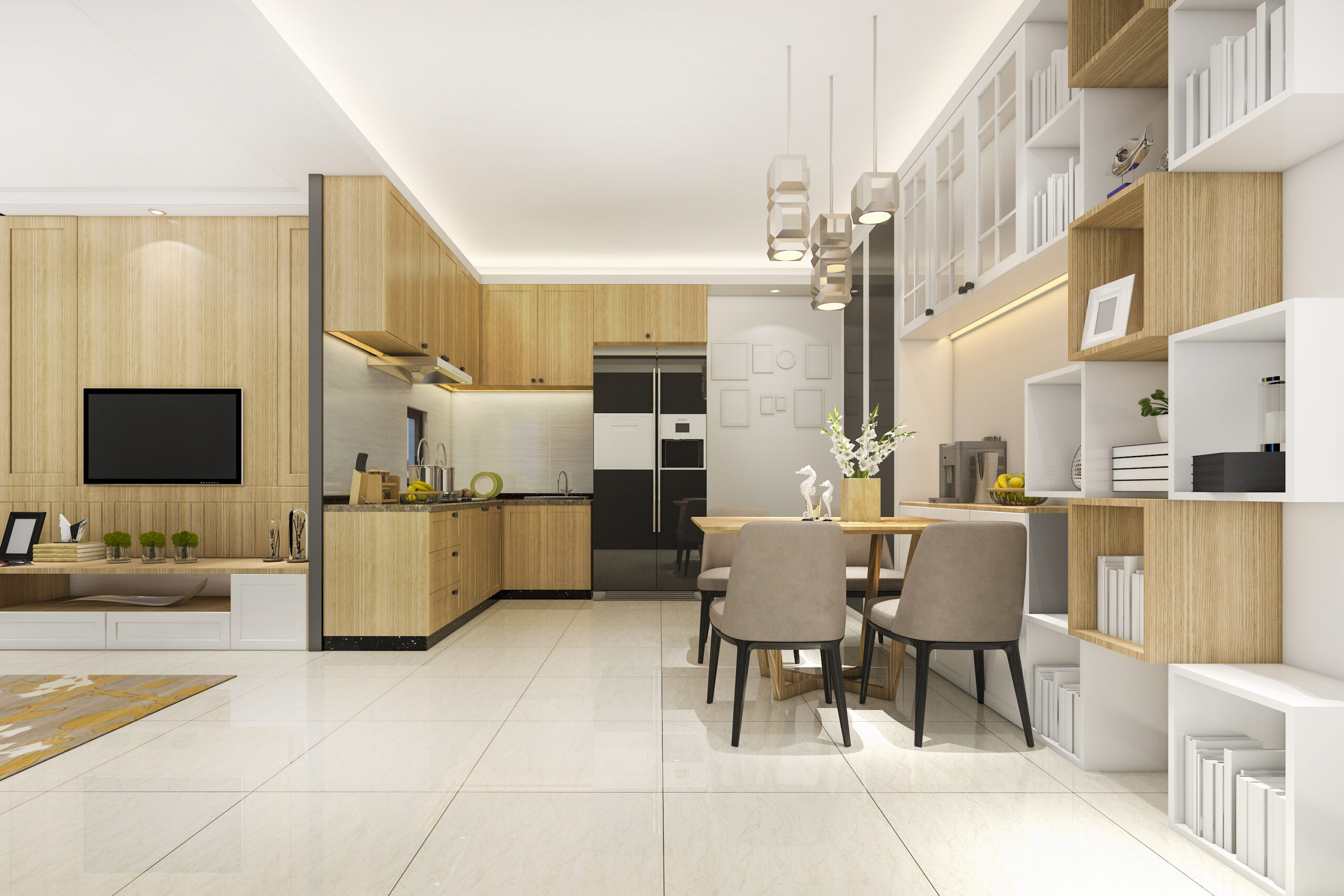 3d-rendering-white-minimal-kitchen-with-luxury-decoration